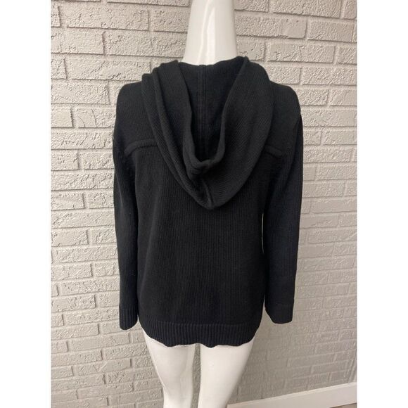 Ralph Lauren Black Chunky Long Sleeve Sweater with Hoodie Size M - Picture 2 of 9
